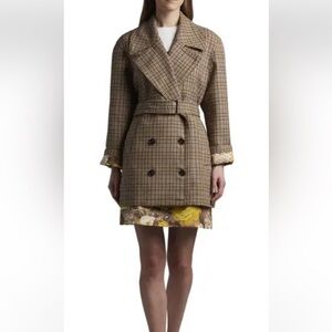 MSGM Milano Glen Plaid Short Trench